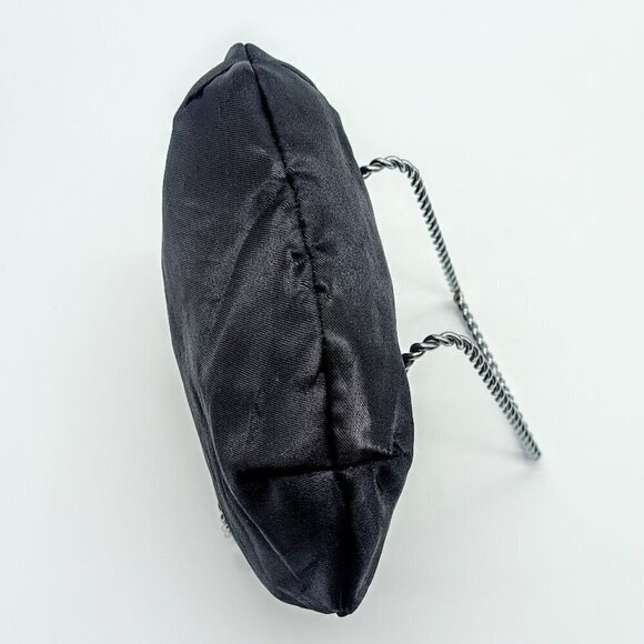 Vintage Lanvin Parfums Black Satin Kiss-Lock Bag - Picture 3 of 8